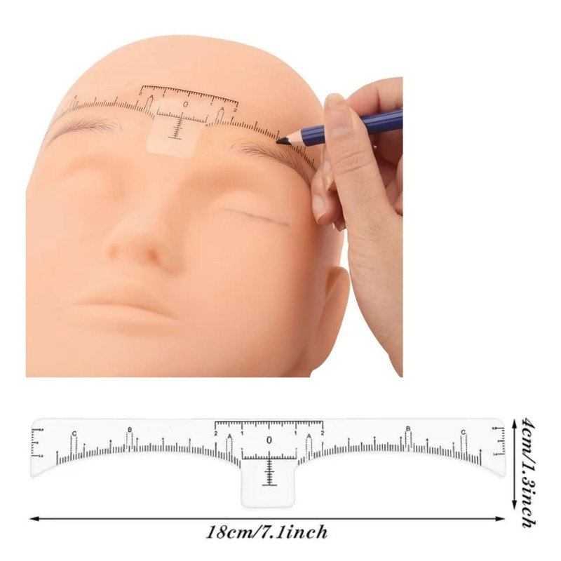 100Pcs Eyebrow Ruler Sticker Disposable Eyebrow Mapping Ruler Sticker for