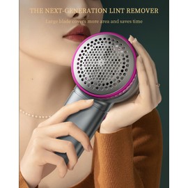 X-Large Fabric Shaver with Lint Brush, Rechargeable Lint Shaver with Digital Display, 3-Speeds, 6-Leaf Blades, 1200mAh Electric Lint Remover Sweater Shaver for Removing Fuzz and Pill