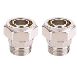 3/4’’ Straight Air Piping Fittings,2 pcs 3/4’’ x 3/4’’ Male NPT Threads Adapter Fittings, Seal Taped Needed, Brass-Nickel Plated, For Shop Compressed Air Line System