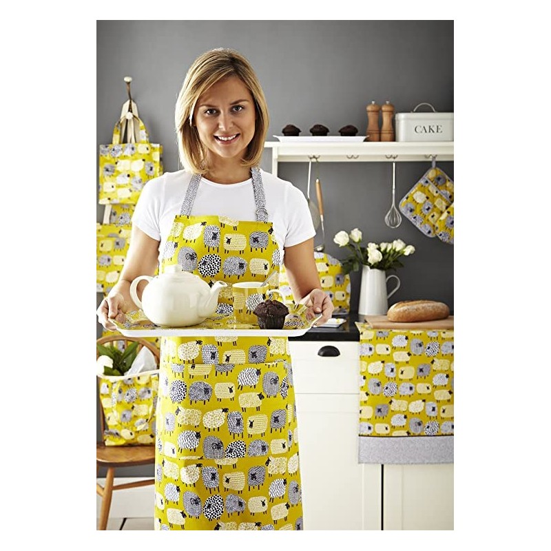 Ulster Weavers Unisex Dotty Sheep Yellow PVC Apron Cotton Apron,