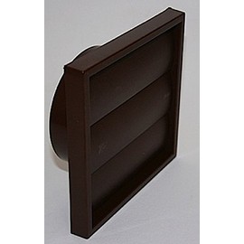 Manrose 4'' Brown Wall Grille with Gravity Flaps for Extractor Fan - Round Spigot