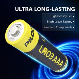 PILOCEL 8 Pack AAA Batteries, 1.5V Alkaline Triple A Battery, 8 Count LR03 Battery, 10 Year Self-Life