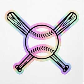 Holographic Decal Stickers of Baseball with Crossed Bats Baseball Team D Premium Waterproof Vinyl Decal Stickers for Laptop Phone Accessory Helmet Car Window Mug Tuber Cup Door Wall D ANDVER3518170HO