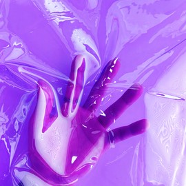 HYANG Solid Color PVC Jelly Vinyl Fabric Sheets 0.3mm 1 Yard 36" x 47" (91cm x120cm),PVC Leather for Interior Decoration, Table Mats, Sewing, Handicrafts Making (Purple)