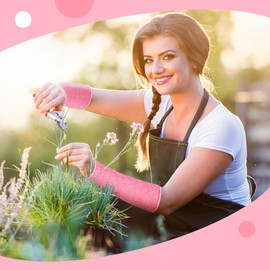 3 Pairs Arm Protectors for Thin Skin and Bruising Cut Resistant Forearm Sleeve Level 5 Arm Burn Protection Sleeve (White, Purple, Pink,7.9 Inch)