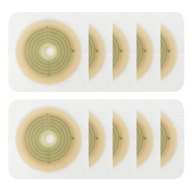Heagimed 10pcs Skin Barrier with Non-Woven Border for Two Piece Colostomy Bags, Cut-to-Fit, 70mm Max