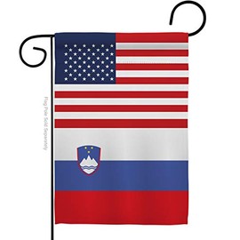 Nationality Slovenia US Friendship Garden Flag Regional Nation International World Country Particular Area Small Decorative Gift Yard House Banner Made in USA 13 X 18.5