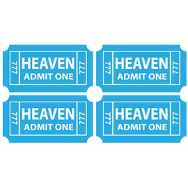 (4 Pack) Ticket to Heaven Vinyl Sticker Decal - 2 Inch Full Color Printed for Hard Hats, Helmets, MacBook, Toys, Tumblers, Phones, Binders or for Any Clean Smooth Flat Surface