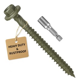 Timber Screws #14 x 2.5 inch, Heavy Duty Wood Screws with Hex Socket, Green Outdoor Lag Screws for Deck, Fence, Garden Self-Tapping, Rust-Resistant Coated, Sample Pack (30pcs)