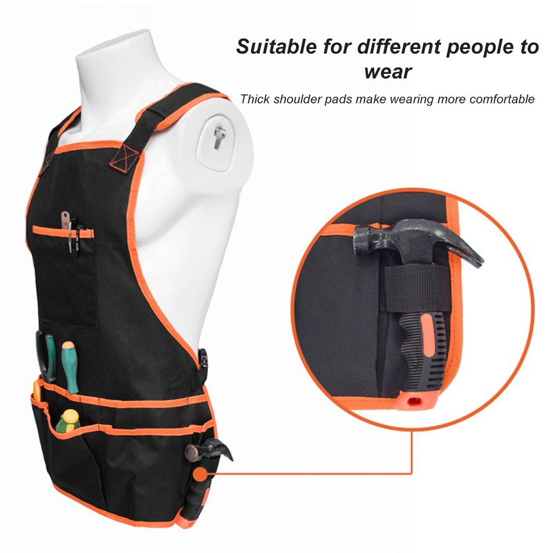 Work Apron Oxford Canvas Heavy Duty Waterproof Adjustable Multi Pockets
