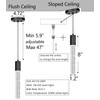 HAIXIANG Set of 2 Pendant Lights for Kitchen Island, White