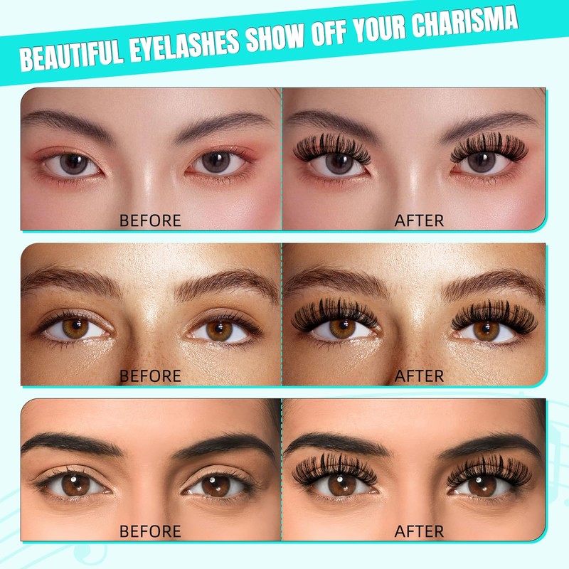 Eyelash Extension Kit,DIY Individual Lashes Clusters Set,Including Bond And Seal,Lash