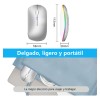 2pzas Mouse Inalambrico Silencioso Recargable, Mouse Gamecraft Ergonomico Bluetooth/2.4g Doble