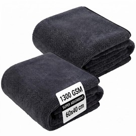 ASVEL 2 Piezas Toalla de Microfibra para Auto, 60 x 40 cm Paños de Limpieza de Microfibra, Paños de Limpieza Súper Absorbentes y Reutilizable Trapo pa