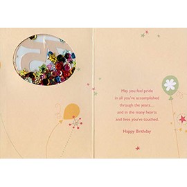 Designer Greetings Very Special Day Sequin Filled Die Cut Window Age 75 / 75th Birthday Card