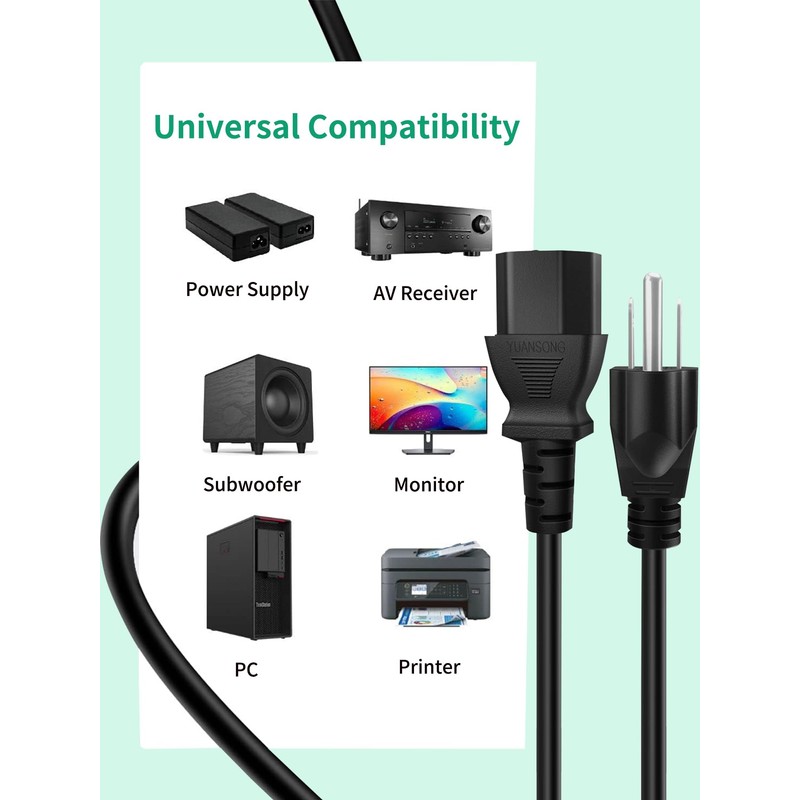 FITE ON AC Power Cord Compatible with DeerRun Walking Pad
