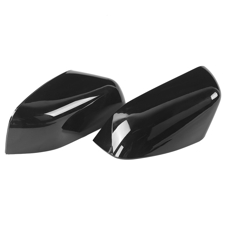 2pcs Rearview Mirror Cover Caps Glossy Black Fit for Land