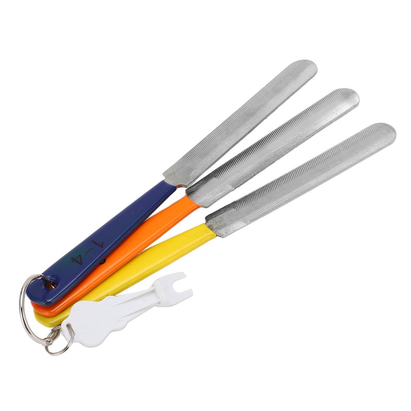 3pcs Nut File Tapered Cutting Edge Comfortable Handle Double Sided