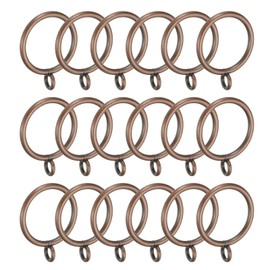 PATIKIL 1.3 Inch Inner Dia Curtain Rod Rings with Eyelets, 18 Pcs Metal Drapery Ring for Curtain Rods Hoop Pins, Copper Tone