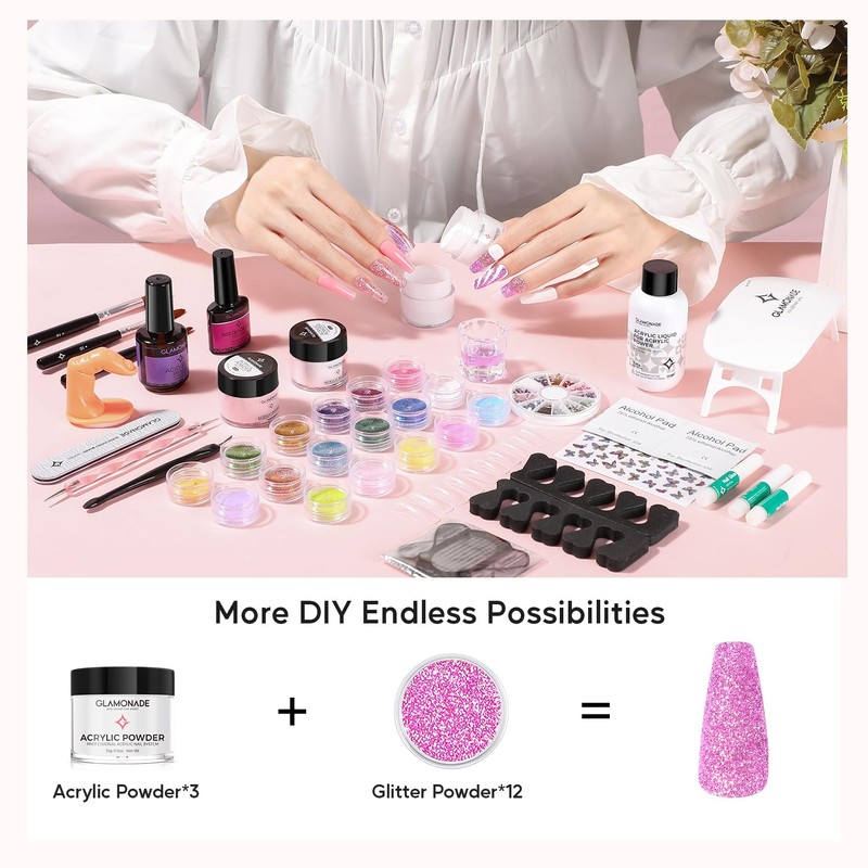 Glamonade Acrylic Nail Kit for Beginners: Professional Nail Kit Set