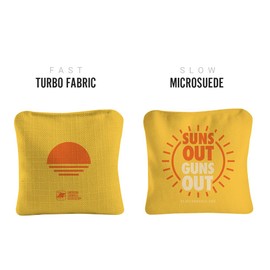 ACA Synergy Pro Professional Cornhole Bags Dual Sided Regulation 6x6 Set of 4 Suns Out Guns Out