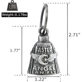 Biker Bell Motorrad Glöckchen mit Kette, Traditioneller Schutzengel-Glückbringer für Motorradfahrer, Robustes Biker Bell mit Schlüsselanhänger, Ideal als Geschenk für Biker & Motorrad-Liebhaber