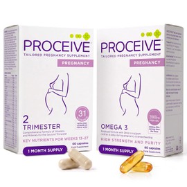 Proceive® Pregnancy Trimester 2 (13-27 Weeks) Vitamin & Mineral Supplements Bundle - 60 Capsules - with Proceive Pregnancy Omega 3