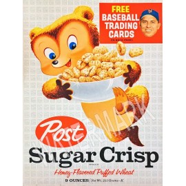 1963 Post Sugar Crisp Cereal Box Baseball Cards Metal Fridge Magnet 3x4 7499