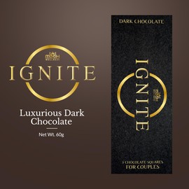 Ignite Dark Chocolate Bars – Premium 60% Cocoa Squares for Couples – Luxurious Dark Chocolate Crafted for Shared Moments, Special Occasions – Ideal for Sharing and Indulging Together – Pack of 2