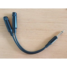 HOSONGIN 1/4" TS Male to Dual 1/4" TS Female Y Splitter Cable（2-Pack）, Gold-Plated Connectors, Noise-Free Audio Cable for HiFi System, Speakers, Guitar - 0.6Ft（7.8 inch）