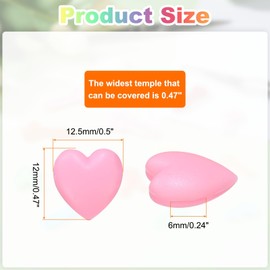 HARFINGTON 15pair Eyewear Ear Grip Heart-Shaped Silicone Eyeglasses Temple Stopper Anti-Slip Glasses Retainers Holder for Daily Wear Glasses Sunglasses Reading Eyeglasses, Pink