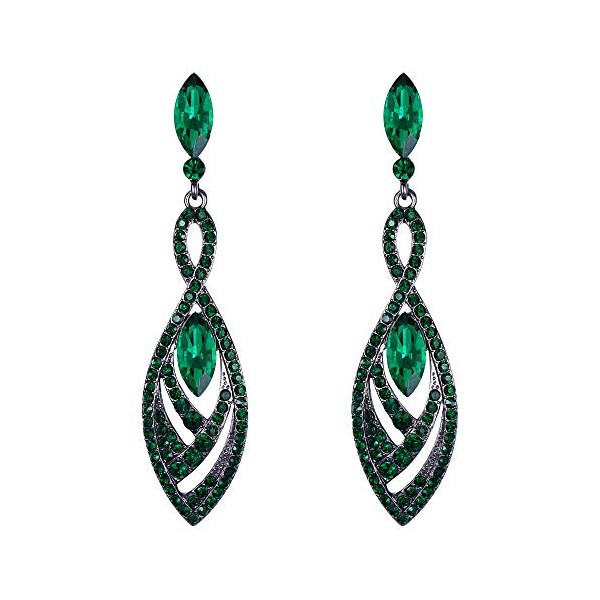 Clearine Women's Earrings Crystal Beautiful Twisted Dual Chandelier Teardrop Fashion