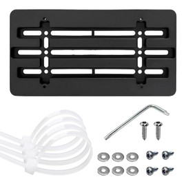 CHUYALL Front License Plate Bracket Holder Frame Tag Universal for Car Truck Van SUV with 6 Screws and Wrench Kit, License Tag Mounting Kit, Easy Mount,Black