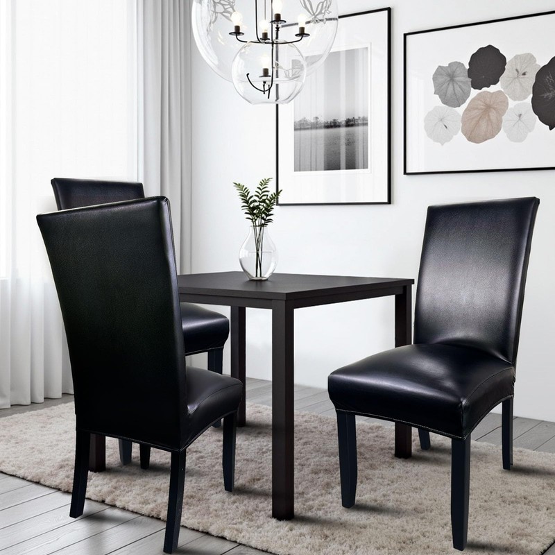 Pu Leather Dining Chair Covers set of 6, Waterproof Kitchen