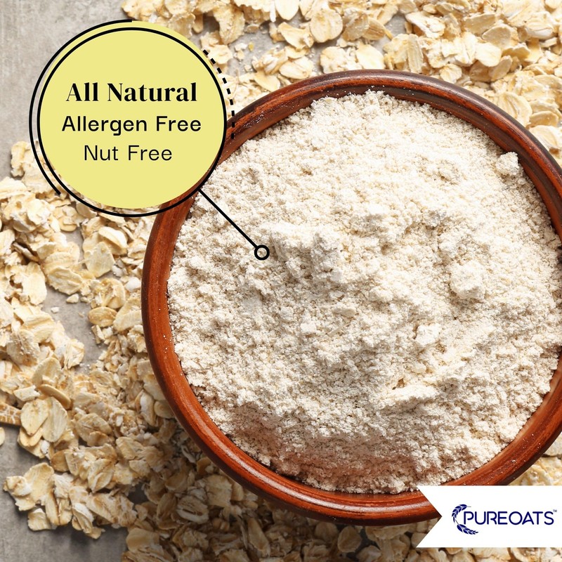 PureOats Gluten Free Oat Flour (4Lb Bag) 100% Whole Grain,