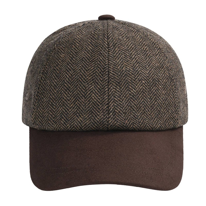 BOTVELA Wool Baseball Cap for Men Adjustable Unstructured Tweed Hat