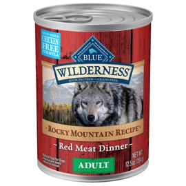 Blue Buffalo Wilderness Rocky Mountain Recipe High Protein, Natural Adult Wet Dog Food, Red Meat 12.5-oz cans (Pack of 12)