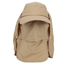 UPF 50+ Sun Hat UV Protection Wide Brim Outdoor Fishing Sunshade Cap for Travel Hiking Boating Gardening(Khaki Free Size)