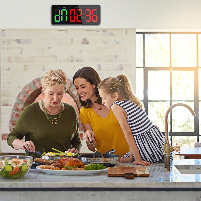PELLOR Gym Timer, Large Digital Wall Clock, Interval Timer Clocks