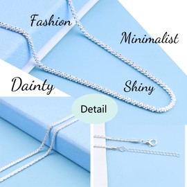 Atentuyi Silver Choker Necklace Shiny Dainty Link Chain Thin Necklace Minimalist Choker Jewelry for Women and Girls