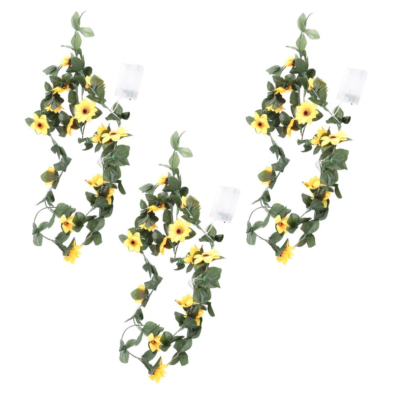 3 Pcs Sunflower String Lights 7.8ft 20 LED Battery Powered