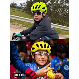 KAPVOE Kids Baseball Glasses Photochromic Youth Sports Sunglasses Softball Cycling Running Boys Girls Age 3-14 - K9035