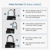 Sparkiva Black 4 Digit Combination Padlock for Gym Locker -