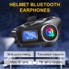 Motorcycle Intercom Helmet double back clip Bluetooth Headset LCD Waterproof