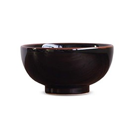 Hakusan Pottery Bowl, Black, Φ5.1 x 2.54 inches (13 x 6.5 cm), 19.7 fl oz (500 ml) Tenme Hasami Ware Made in Japan