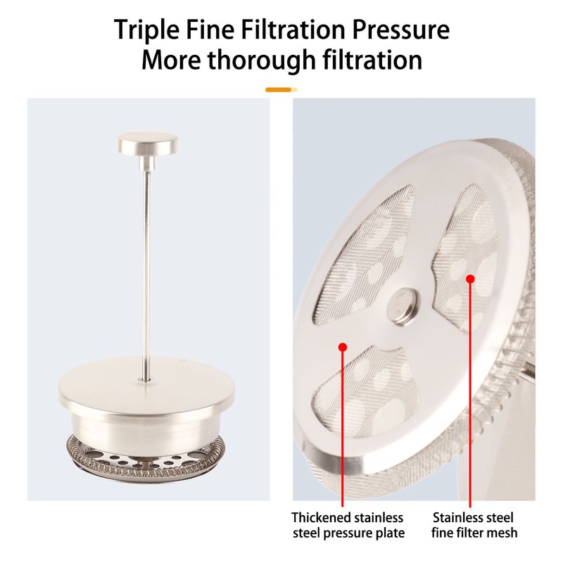 French Press Coffee Maker Dishwasher Safe Double Wall Insulated Rust