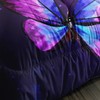 AILONEN Beautiful Butterfly Comforter Set Twin Size, Glowing Purple Butterfly