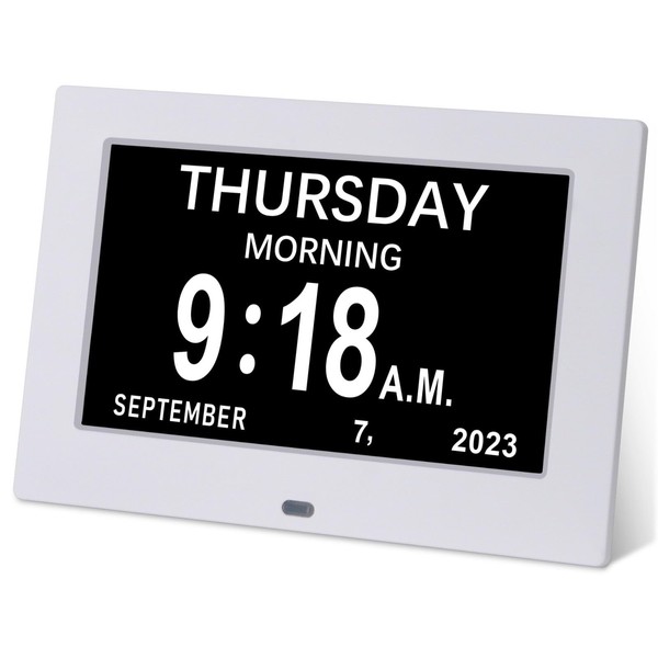Golony 7" Large Digital Day Dementia Clock for Seniors, Medication