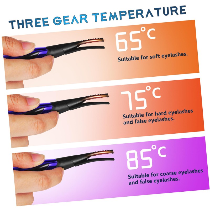 FOMIYES Adjustable Temp Display Eyelash Curler Heated Lash Tool for