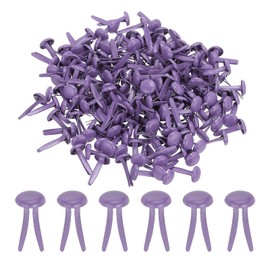 PATIKIL 100 Pcs Paper Brass Fasteners Split Pins Pastel Mini Metal Brads Round Head Plated Fastener for Craft Art Scrapbooking DIY Supplies, Purple, 8 x 15 mm